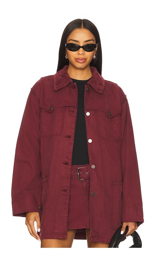 AFRM The Belted Workwear Jacket in Wine by AFRM