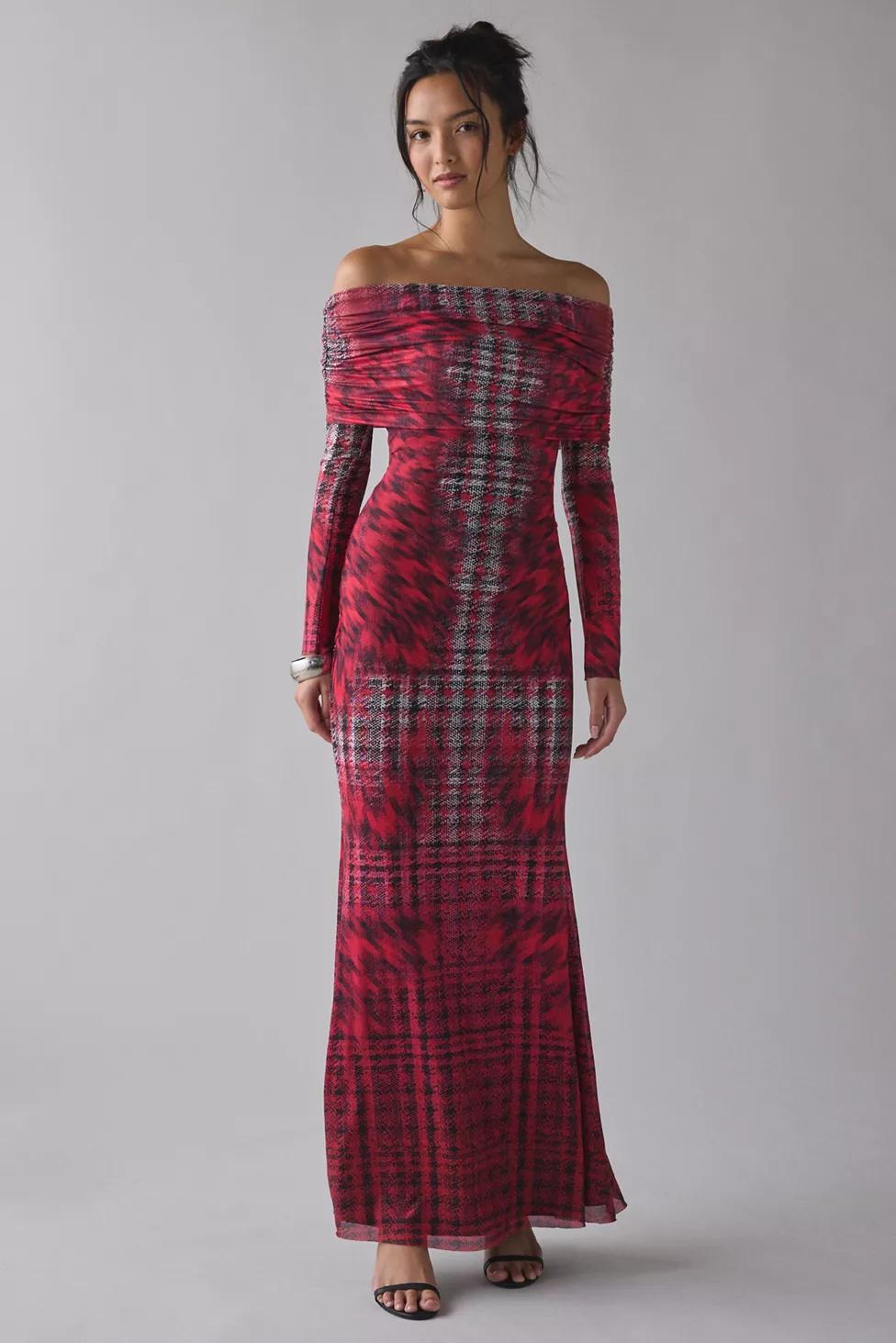 AFRM Thelma Off-The-Shoulder Long Sleeve Maxi Dress by AFRM