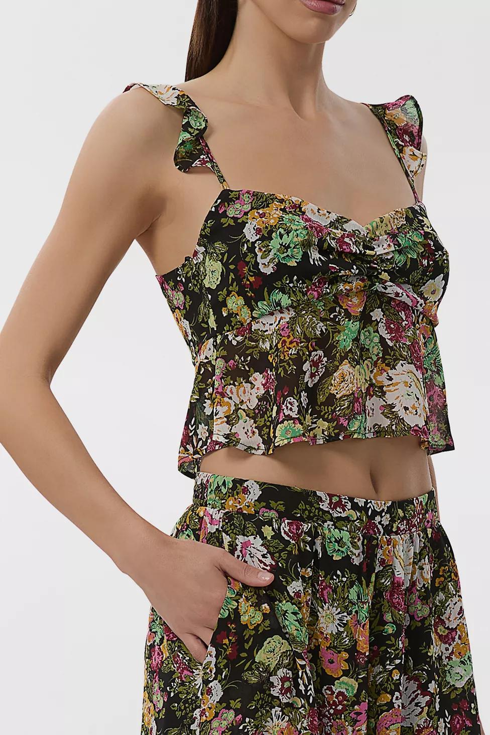AFRM Vintage Floral Aisha Ruffle Babydoll Cami by AFRM
