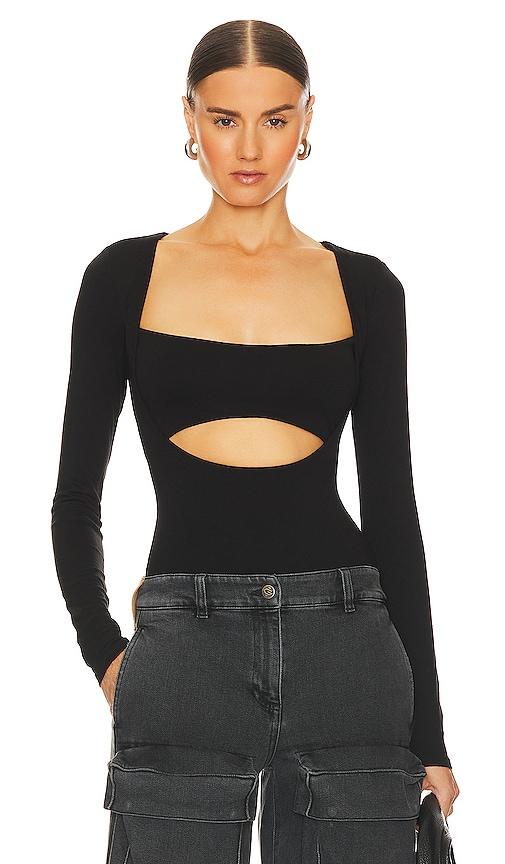 AFRM X Revolve Essentials Vail Bodysuit in Black by AFRM