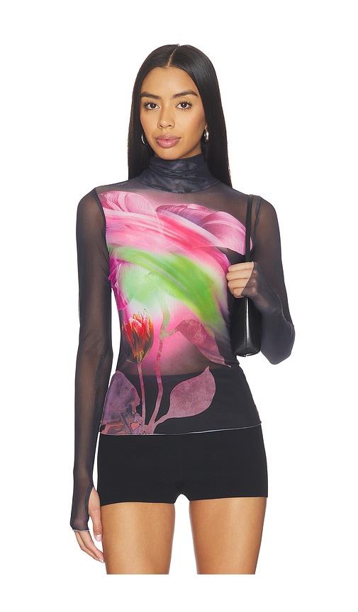 AFRM Zadie Top in Black,Pink by AFRM