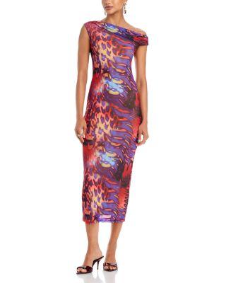 Holden Asymmetric Neckline Midi Dress by AFRM