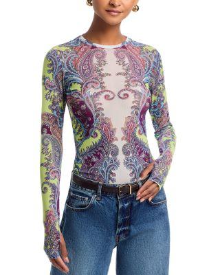 Kaylee Top in Citrus Paisley by AFRM