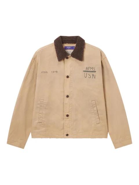 logo-print shirt jacket by AFTERMATHS