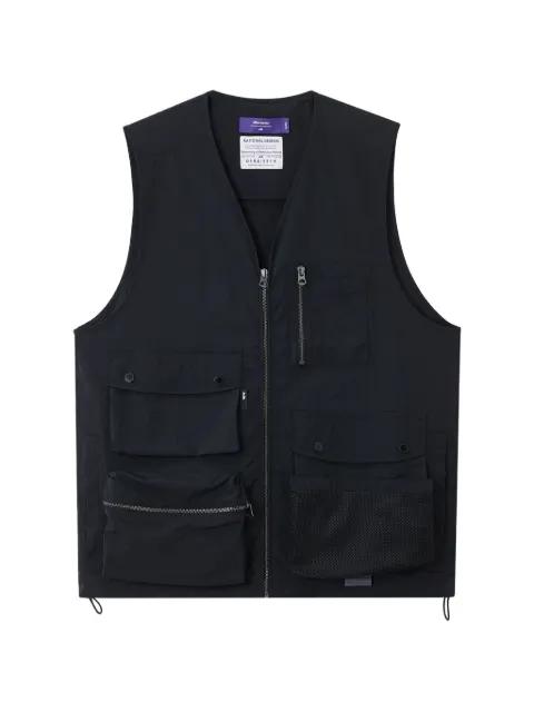 zip-pocket vest by AFTERMATHS