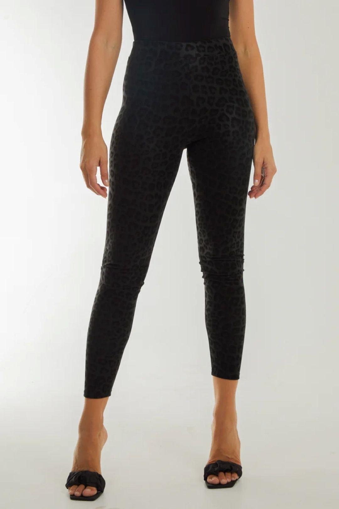 Leopard Print Leather Look Leggings by AFTERSHOCK LONDON