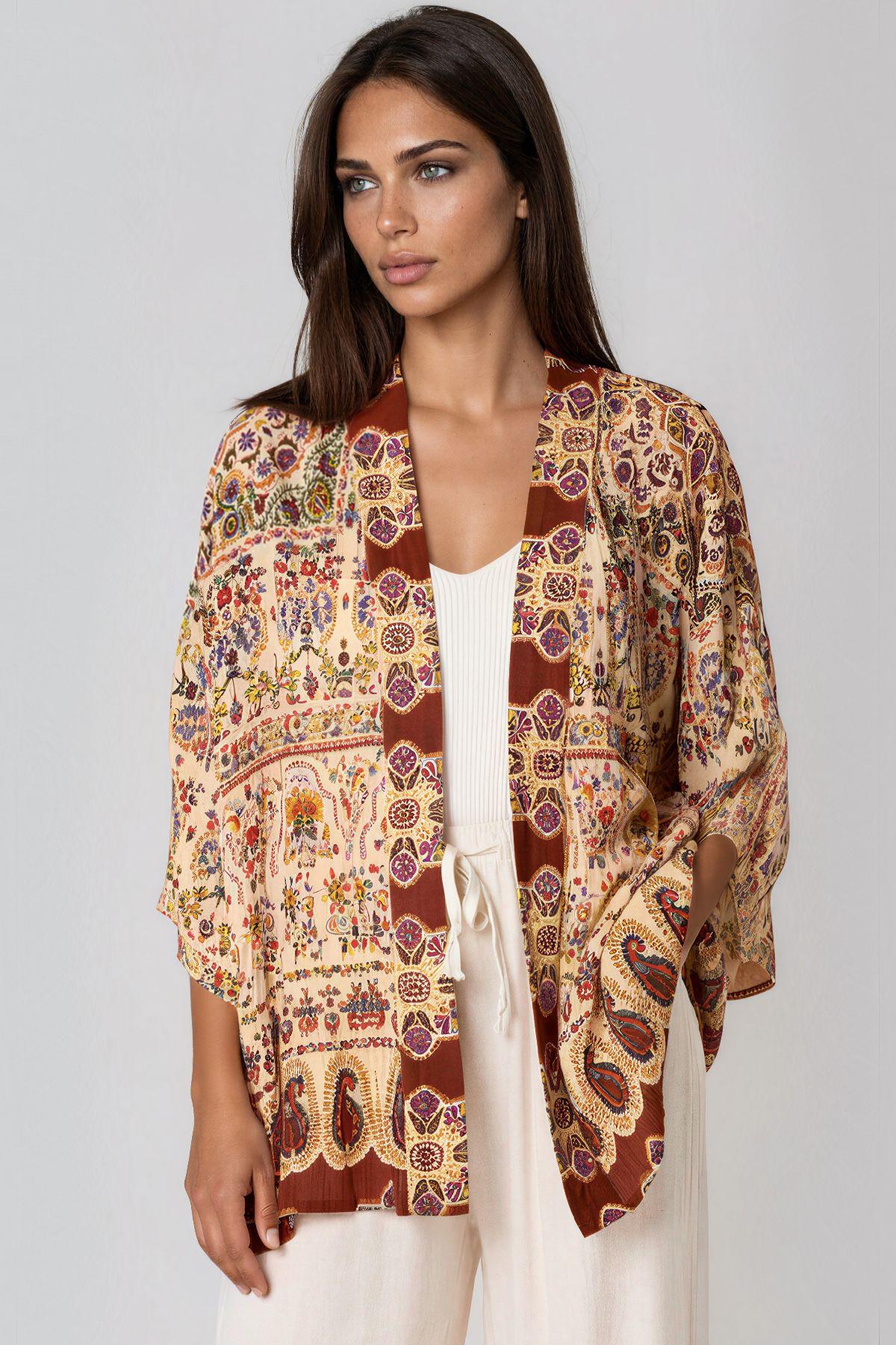 Paisley Print Embellished Kimono by AFTERSHOCK LONDON