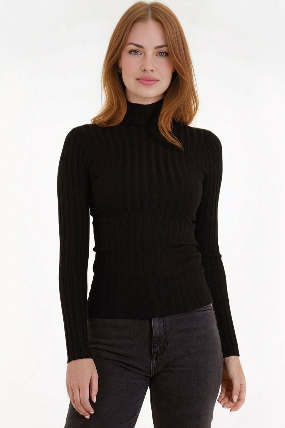 Ribbed Roll Neck Jumper by AFTERSHOCK LONDON