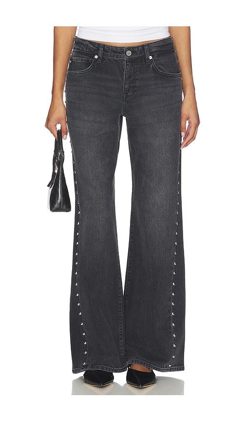 AG Jeans Adria Low Rise Wide Jeans in Charcoal by AG JEANS