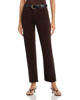 Brinley Mid Rise Straight Corduroy Jeans in Rich Umber by AG JEANS