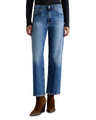 Brinley Mid Rise Straight Crop Jeans in 17 Years Mystery by AG JEANS