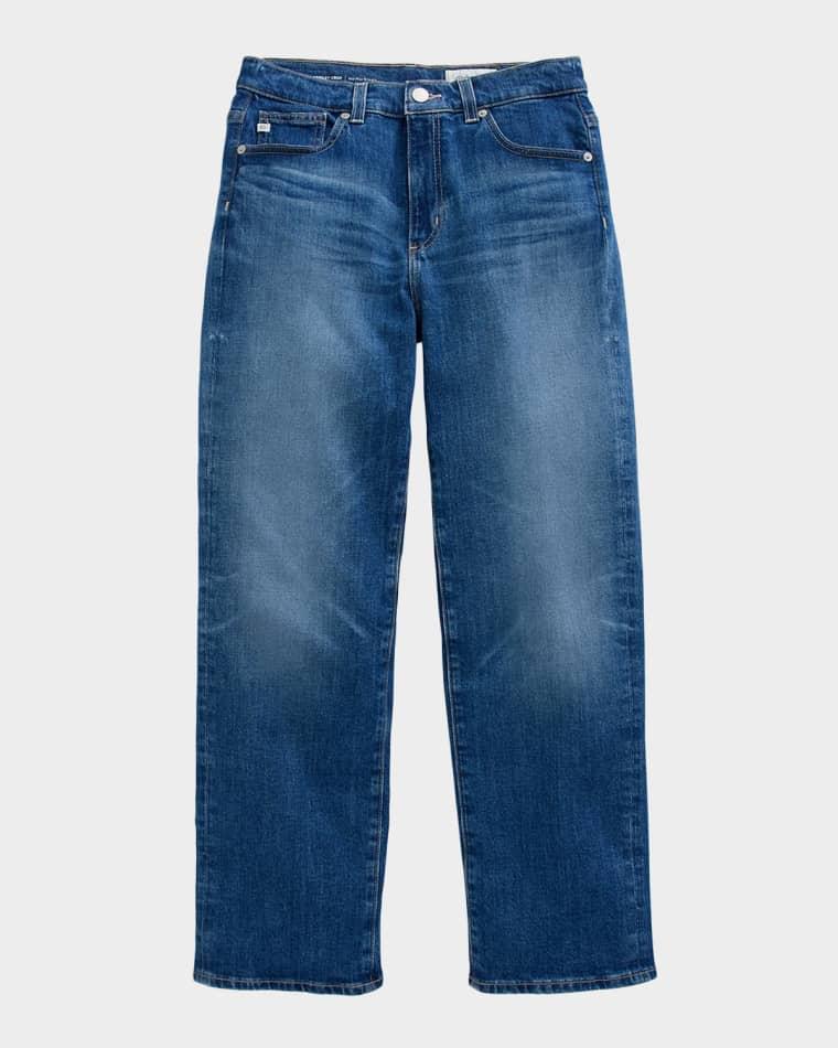 Brinley Mid-Rise Straight Cropped Jeans by AG JEANS