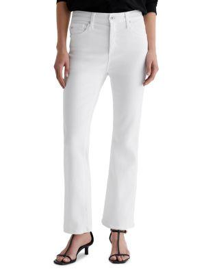 Farrah Mid Rise Boot Crop Jeans in Gallery White by AG JEANS