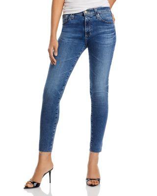 Farrah Mid Rise Raw Hem Ankle Skinny Jeans by AG JEANS
