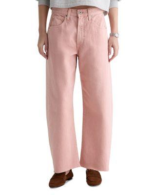 Hattie High Rise Crop Barrel Leg Jeans in Sulfur Sparkling Rose by AG JEANS