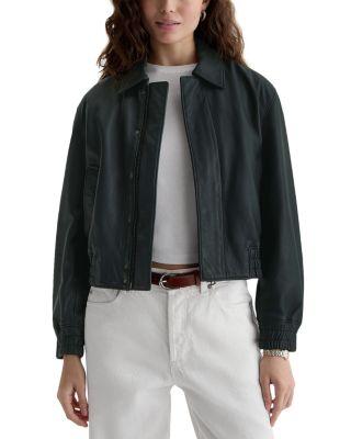Lincoln Leather Bomber Jacket by AG JEANS