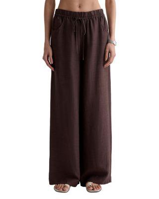 Linen Cinched Wide Leg Pants by AG JEANS