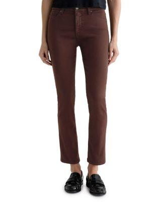 Mari Mid Rise Slim Straight Jeans in Coffee Bean by AG JEANS