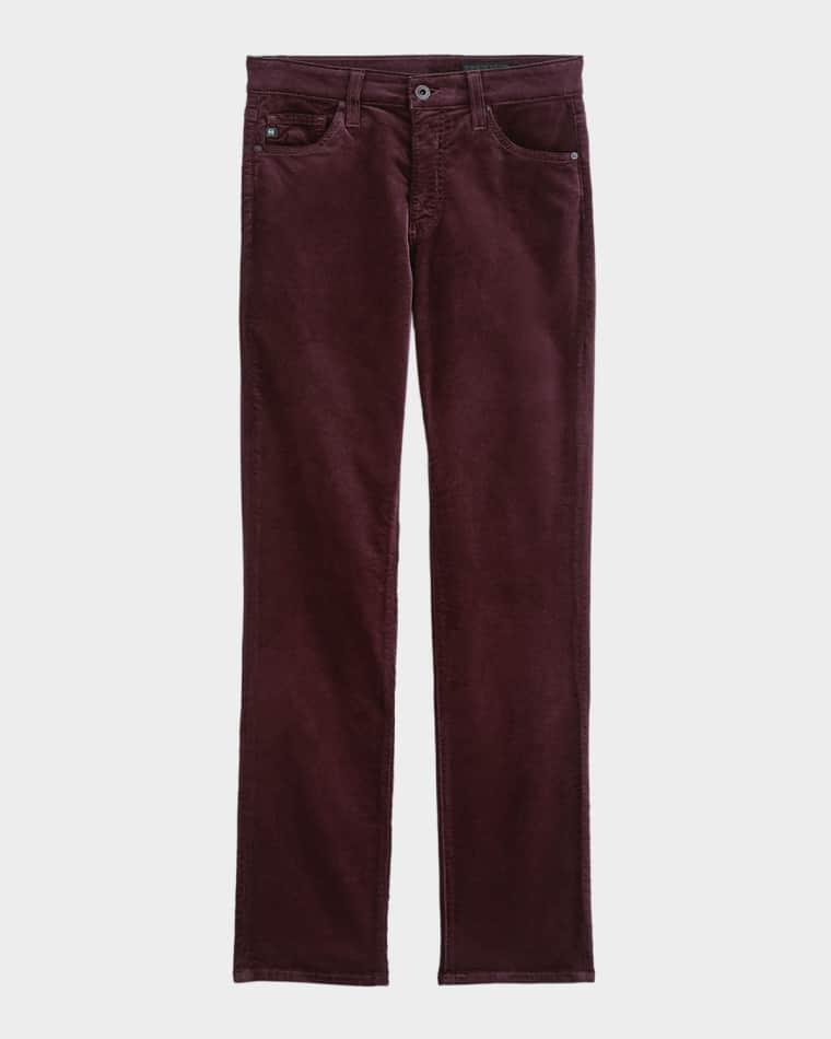 Mari Mid-Rise Slim Straight Velvet Jeans by AG JEANS