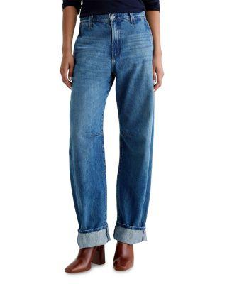 Mercer High Rise Cuffed Barrel Jeans in Nouveau by AG JEANS