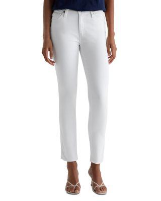Prima Mid Rise Ankle Cigarette Jeans in White by AG JEANS