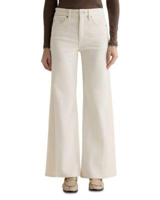 Saige Mid Rise Wide Leg Jeans in Powder/Ecru by AG JEANS