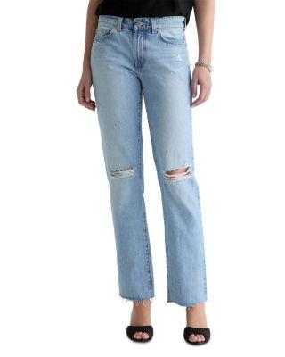 Sandra Low Rise Straight Jeans in Soft Focus Destructed by AG JEANS