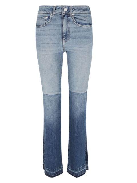 logo-patch two-tone straight-leg jeans by AG JEANS
