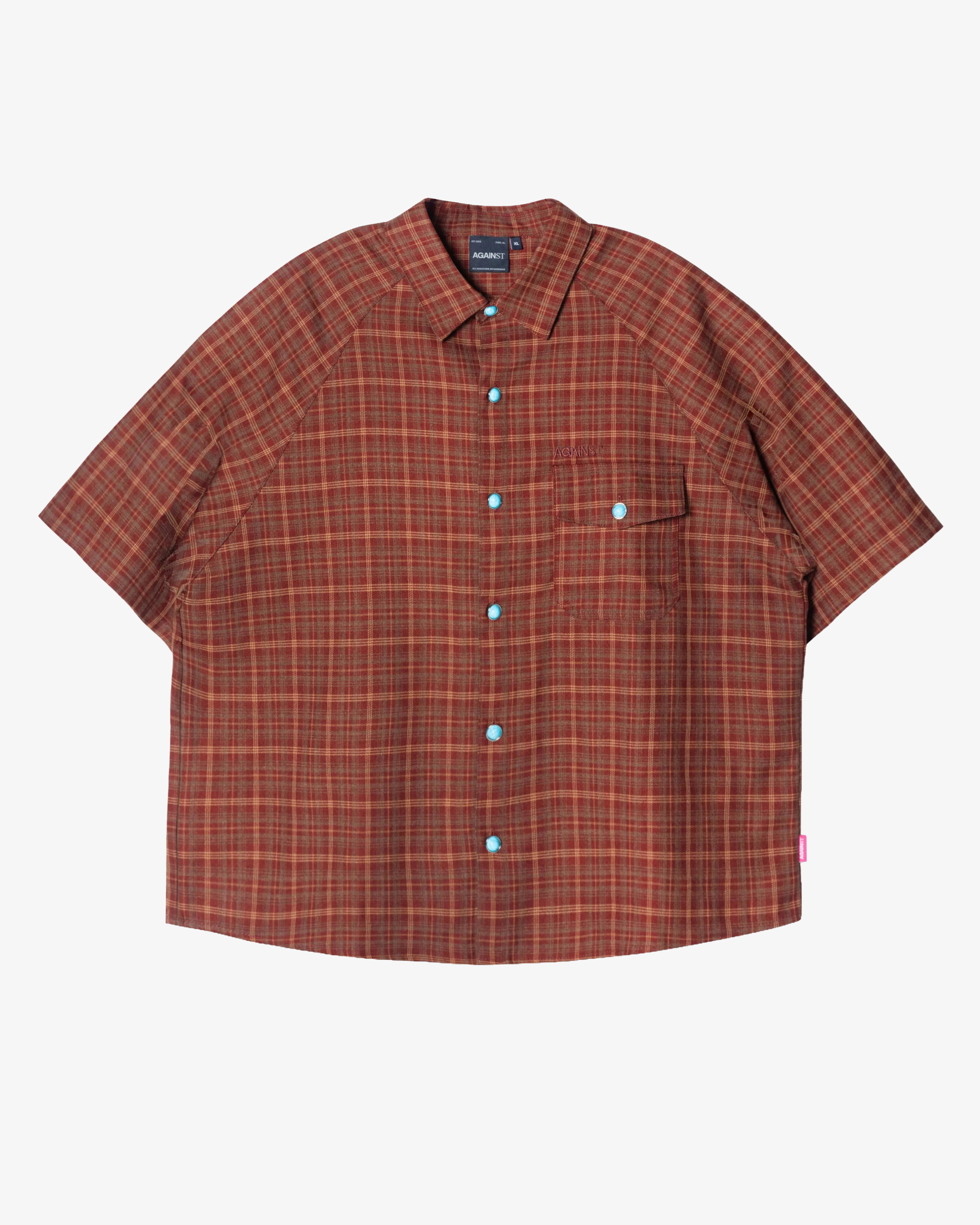 AGAINST LAB  - Men's Flannel Miguel Shirt - (Red) by AGAINST LAB