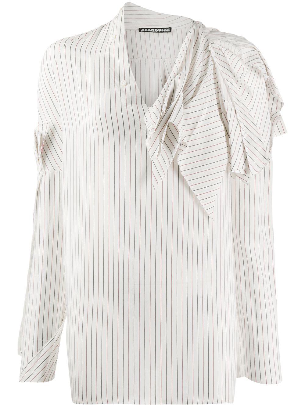 striped raw edge shirt by AGANOVICH
