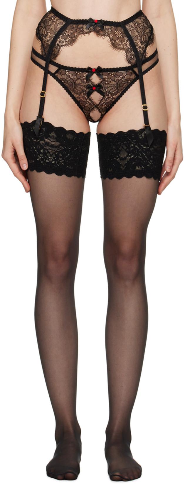 Black Lorna Garter Belt by AGENT PROVOCATEUR