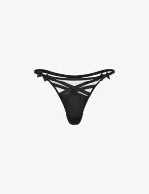 Briella bow-embellished woven thong by AGENT PROVOCATEUR