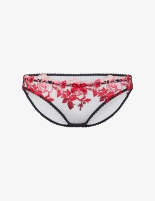 Callypso Floral-Embroidered Mesh Briefs by AGENT PROVOCATEUR