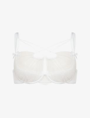 Halley High-Neck Satin And Lace Demi Bra by AGENT PROVOCATEUR
