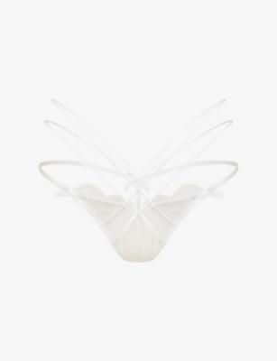 Halley Satin And Lace Thong by AGENT PROVOCATEUR