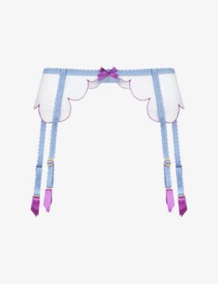 Lorna Bow-Embellished Mesh Suspender Belt by AGENT PROVOCATEUR