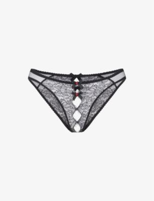 Lorna panelled-lace and mesh briefs by AGENT PROVOCATEUR