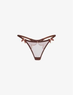 Lorna panelled lace and mesh thong by AGENT PROVOCATEUR