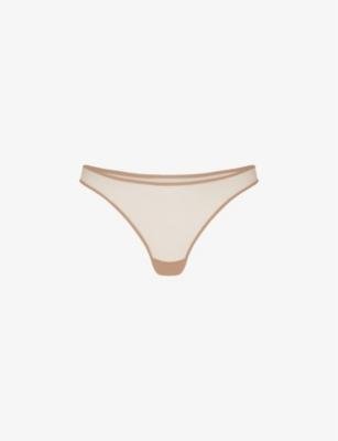 Lucky panelled stretch-tulle Brazilian thong by AGENT PROVOCATEUR