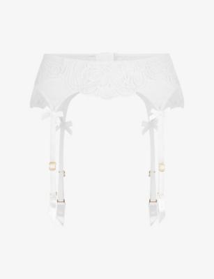 Nelle Embroidered Mesh Suspender Belt by AGENT PROVOCATEUR