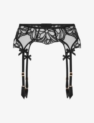 Nelle Embroidered Mesh Suspender Belt by AGENT PROVOCATEUR