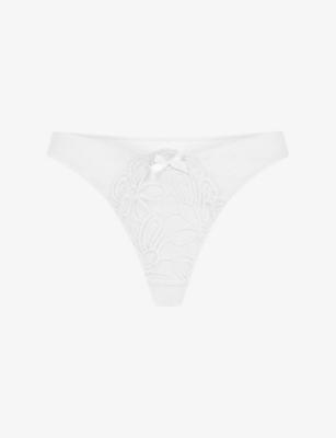 Nelle Embroidered Mesh Thong by AGENT PROVOCATEUR