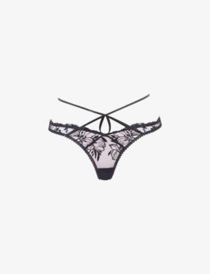 Ozella mid-rise floral-lace thong by AGENT PROVOCATEUR