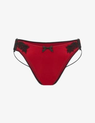 Penelopi Embroidered Silk Briefs by AGENT PROVOCATEUR