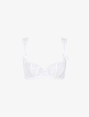 Rosia bow-embroidered underwired woven bra by AGENT PROVOCATEUR