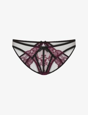 Rozlyn Bikini Mesh and Lace Briefs by AGENT PROVOCATEUR