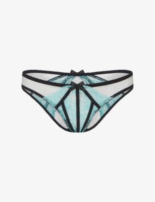 Rozlyn Mesh And Lace Bikini Briefs by AGENT PROVOCATEUR