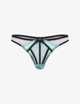 Rozlyn Trixie Mesh And Lace Thong by AGENT PROVOCATEUR