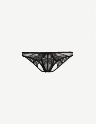 Rozlyn high-leg mesh and lace briefs by AGENT PROVOCATEUR