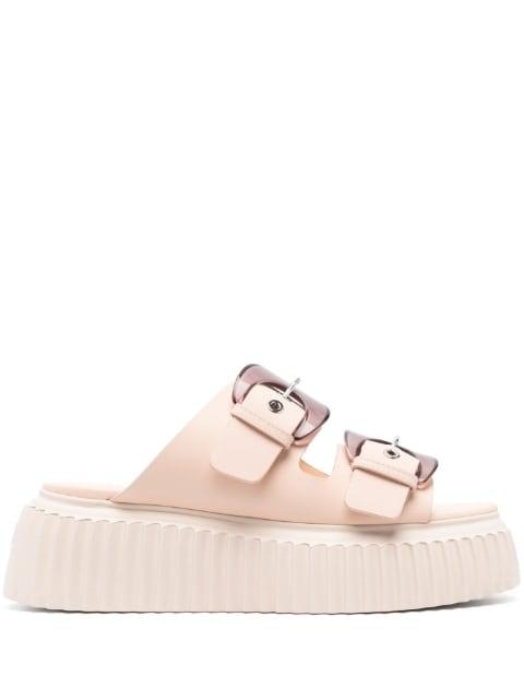 Agatha double-buckle slippers by AGL
